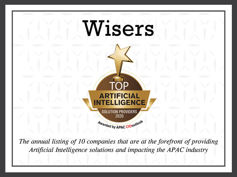 Wisers is Crowned One of APAC CIO Outlook's Top 10 Artificial Intelligence Solution Providers in 2020 s5ff593d5e8372